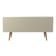 Pemberly Row Wood Wine Rack Sideboard in White Gloss & Maple Cream