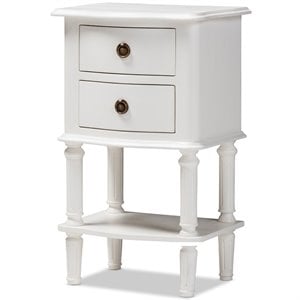 Pemberly Row Modern / Contemporary 2 Drawer Nightstand in White