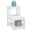 Pemberly Row 2 Step Chairside End Table in White Wood Finish
