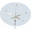 Pemberly Row Contemporary Round Tempered Glass Top Dining Table