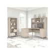 Pemberly Row Modern 60W Desk Hutch in Sand Oak - Engineered Wood