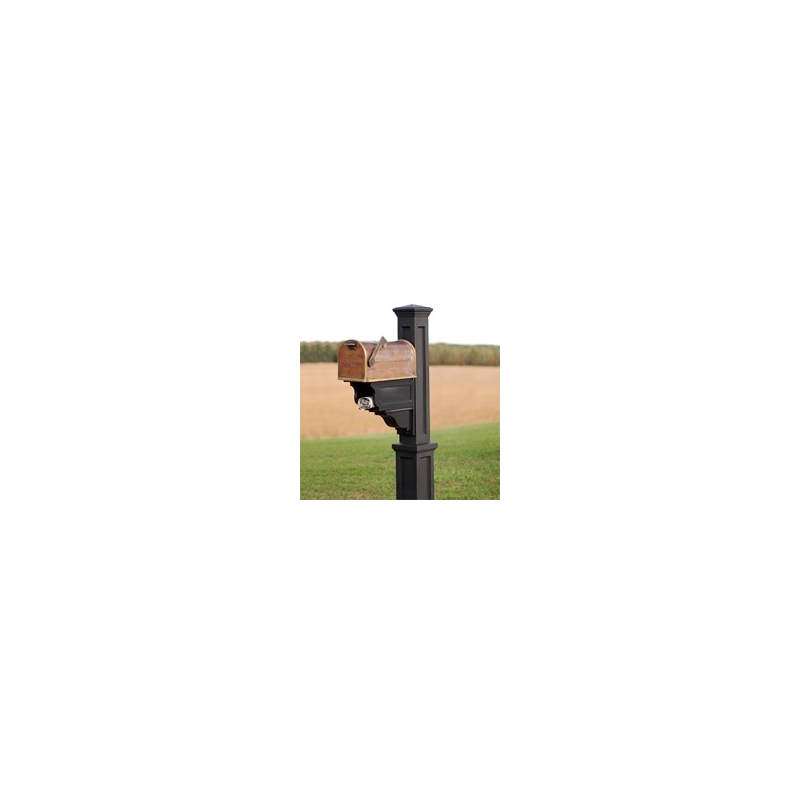 Pemberly Row Weatherproof Traditional Plastic Mail Post in Black