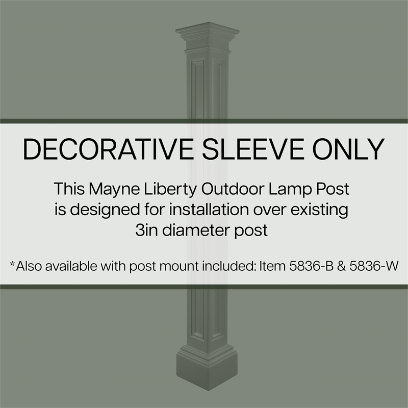 Pemberly Row Traditional Plastic Lamp Post without Mount in White