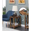 Pemberly Row Chairside Table with Charging Station in Nutmeg Wood Finish