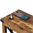 Pemberly Row Chairside Table with Charging Station in Nutmeg Wood Finish