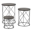Pemberly Row Contemporary Wood 3-Piece Nesting Tables in Black