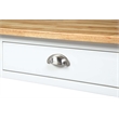 Pemberly Row Modern Block Top Kitchen Cart in White Wood Finish