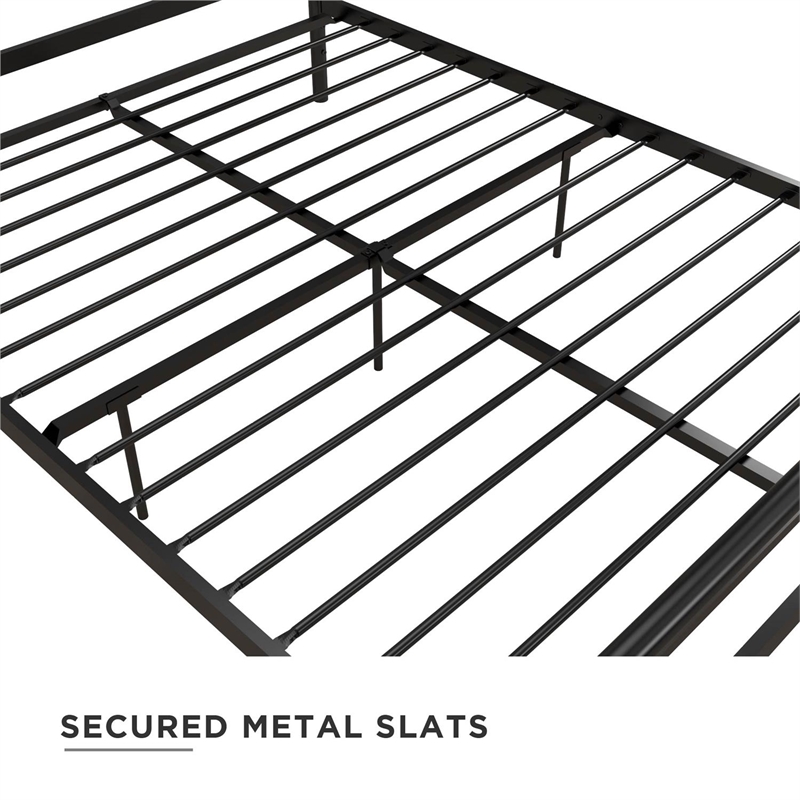 Pemberly Row Full Modern Industrial Metal Platform Bed Frame in Black