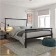 Pemberly Row Full Modern Industrial Metal Platform Bed Frame in Black