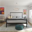 Pemberly Row Full Modern Industrial Metal Platform Bed Frame in Black