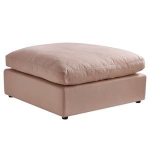 Pemberly Row Modern / Contemporary Ottoman Pink Linen Upholstered