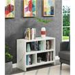Pemberly Row Console Three-Tier Bookcase in White Faux Marble Wood Finish