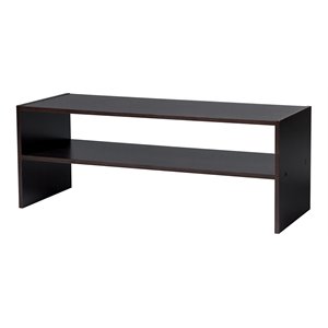 Pemberly Row 3-piece MDF Stackable Shoe Rack with 2-tier Storage Shelf in Brown