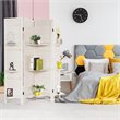 Pemberly Row 4-panel Paulownia Folding Privacy Room Divider in White