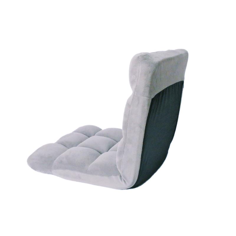 Pemberly Row Floor Chairs Gray Microplush Foam Filling Steel Tube Frame
