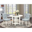 Pemberly Row Modern 3-piece Wood Dining Table Set in Linen White