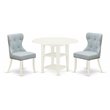 Pemberly Row Modern 3-piece Wood Dining Table Set in Linen White