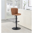 Pemberly Row Adjustable Stool 2-Pack in Sand Brown Faux Leather