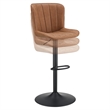 Pemberly Row Adjustable Stool 2-Pack in Sand Brown Faux Leather