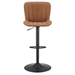 Pemberly Row Adjustable Stool 2-Pack in Sand Brown Faux Leather