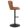 Pemberly Row Adjustable Stool 2-Pack in Sand Brown Faux Leather