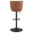 Pemberly Row Adjustable Stool 2-Pack in Sand Brown Faux Leather