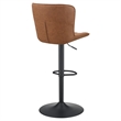 Pemberly Row Adjustable Stool 2-Pack in Sand Brown Faux Leather