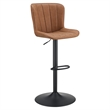 Pemberly Row Adjustable Stool 2-Pack in Sand Brown Faux Leather