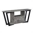 Pemberly Row 60-inch One-Drawer TV Stand with Shelves in Gray Wood Finish