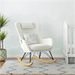 Pemberly Row Cranbrook Rocker Accent Chair with Storage Pockets in White
