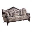 Pemberly Row Modern Sofa with 5 Pillows in Taupe and Antique Oak