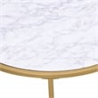 Pemberly Row Faux Marble Top 36 In Round Coffee Table in Gold