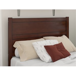 Pemberly Row Contemporary Mid-Century Panel Wood Headboard Full Walnut