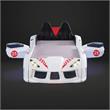 Pemberly Row Plastic Twin Race Car Bed with LED Light in White