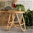 Pemberly Row Contemporary Bohemian Natural Brown Rattan End Table