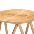 Pemberly Row Contemporary Bohemian Natural Brown Rattan End Table