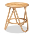 Pemberly Row Contemporary Bohemian Natural Brown Rattan End Table