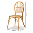 Pemberley Row Natural Rattan Brown Dining Chair Round Bamboo-Style Fully Assembled 35.8