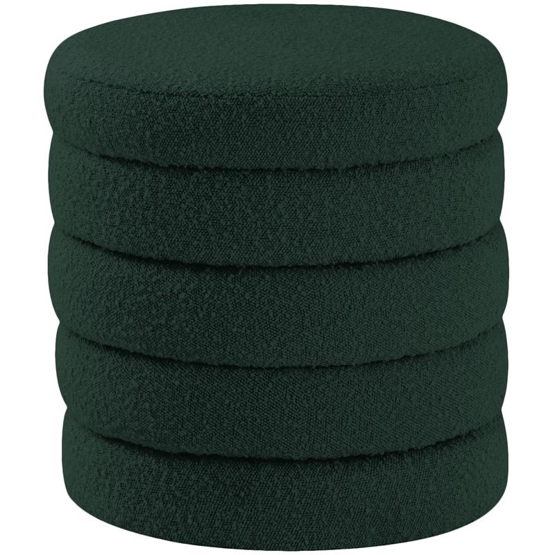 Pemberly Row Modern / Contemporary Green Boucle Fabric Ottoman/Stool