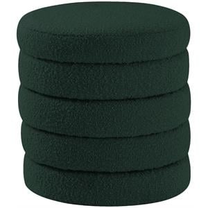 Pemberly Row Modern / Contemporary Green Boucle Fabric Ottoman/Stool