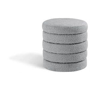 Pemberly Row Modern / Contemporary Gray Boucle Fabric Ottoman/Stool