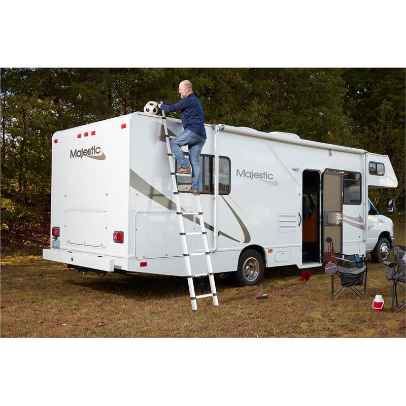 Pemberly Row 14-ft Telescoping Ladder with Ergonomic Grips and Top Cap