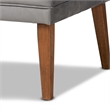 Pemberly Row Gray Velvet and Brown Wood 2-Piece Dining Nook Set