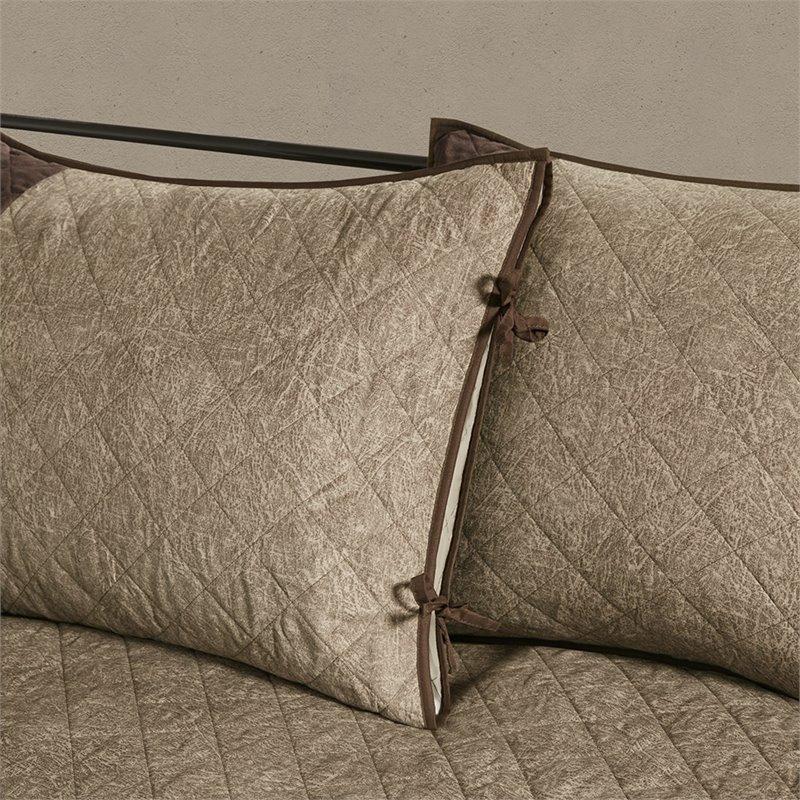 Pemberley Row Faux Suede Brown Daybed Cover Twin Reversible Machine Washable