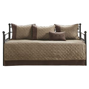 Pemberley Row Faux Suede Brown Daybed Cover Twin Reversible Machine Washable
