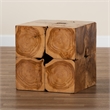 Pemberly Row Rustic Transitional Natural Brown Teak Root End Table