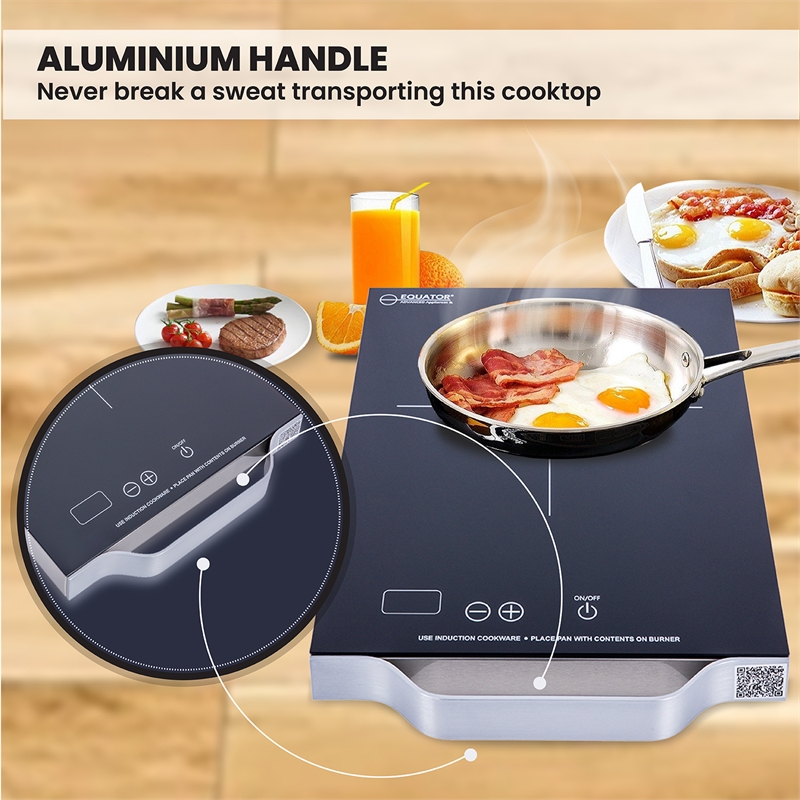 Pemberly Row 11inch Portable Single-Burner Induction Cooktop - w/ Handle - Black