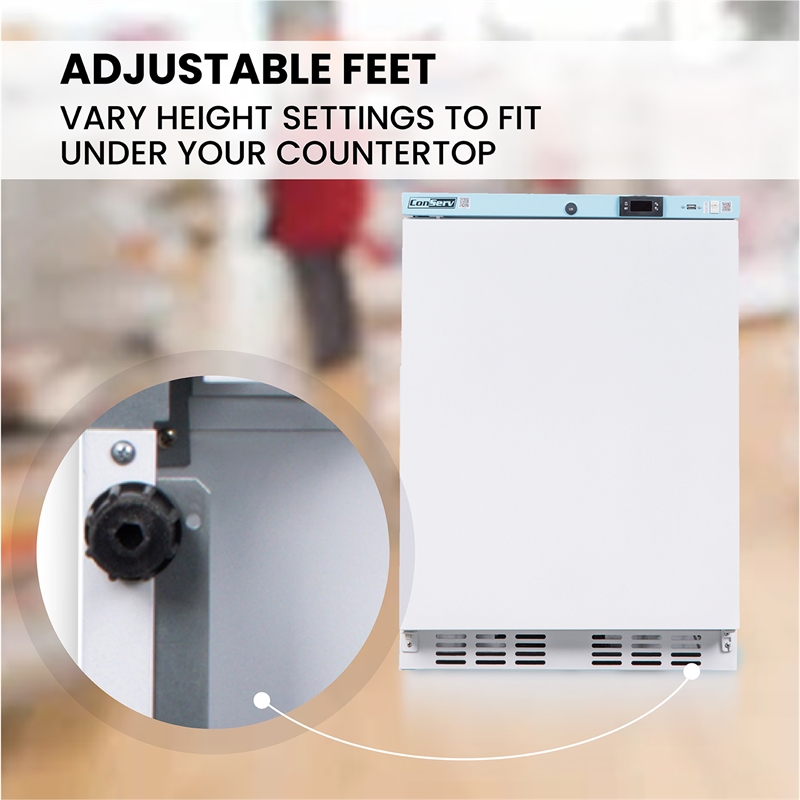 Pemberly Row 3.9 cu.ft. Commercial Refrigerator in White with Temperature Alarm