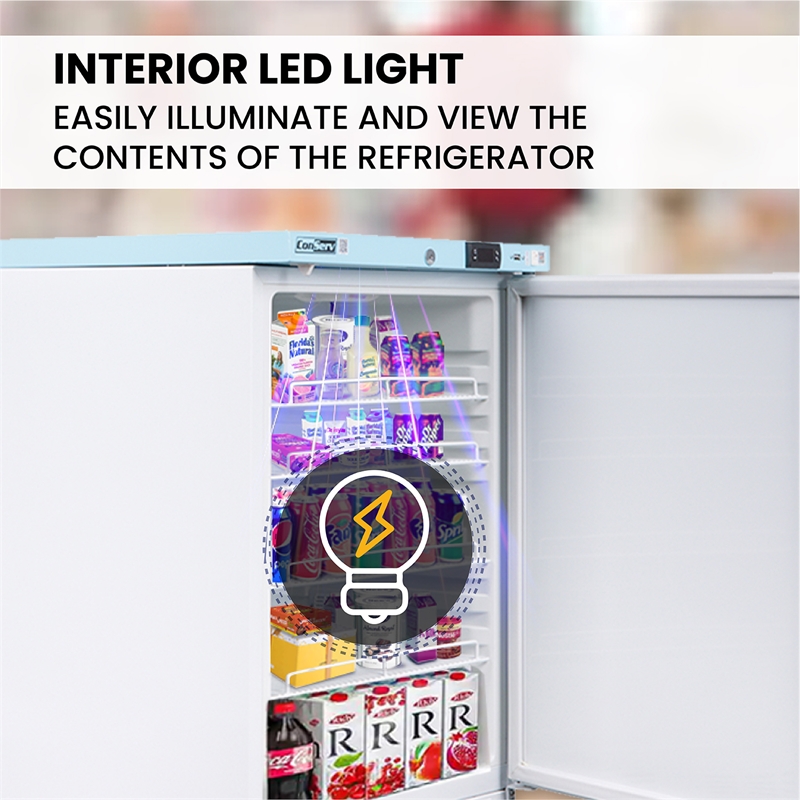 Pemberly Row 3.9 cu.ft. Commercial Refrigerator in White with Temperature Alarm