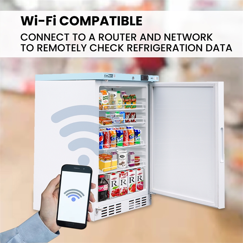 Pemberly Row 3.9 cu.ft. Commercial Refrigerator in White with Temperature Alarm
